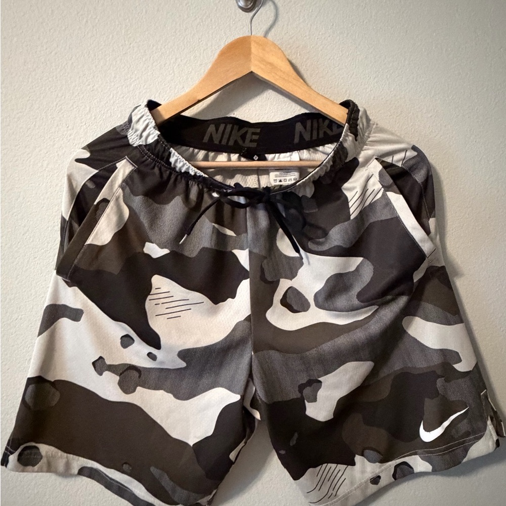 Nike Black and Gray Camo Shorts